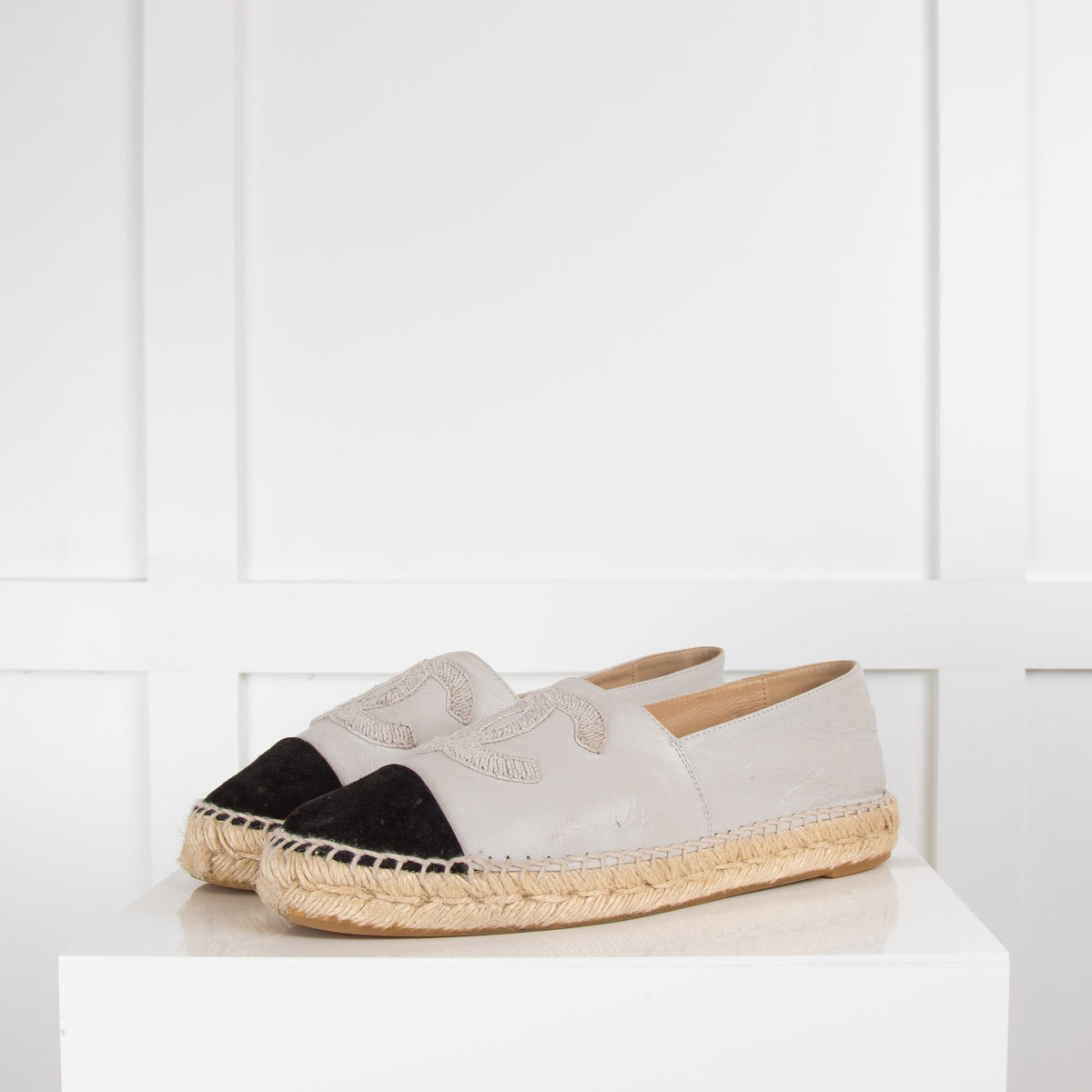 Chanel Grey Espadrilles with Black Toe Chanel A Wide Selection of High  Quality Products at Low Prices